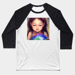 little girls Save the earth Baseball T-Shirt